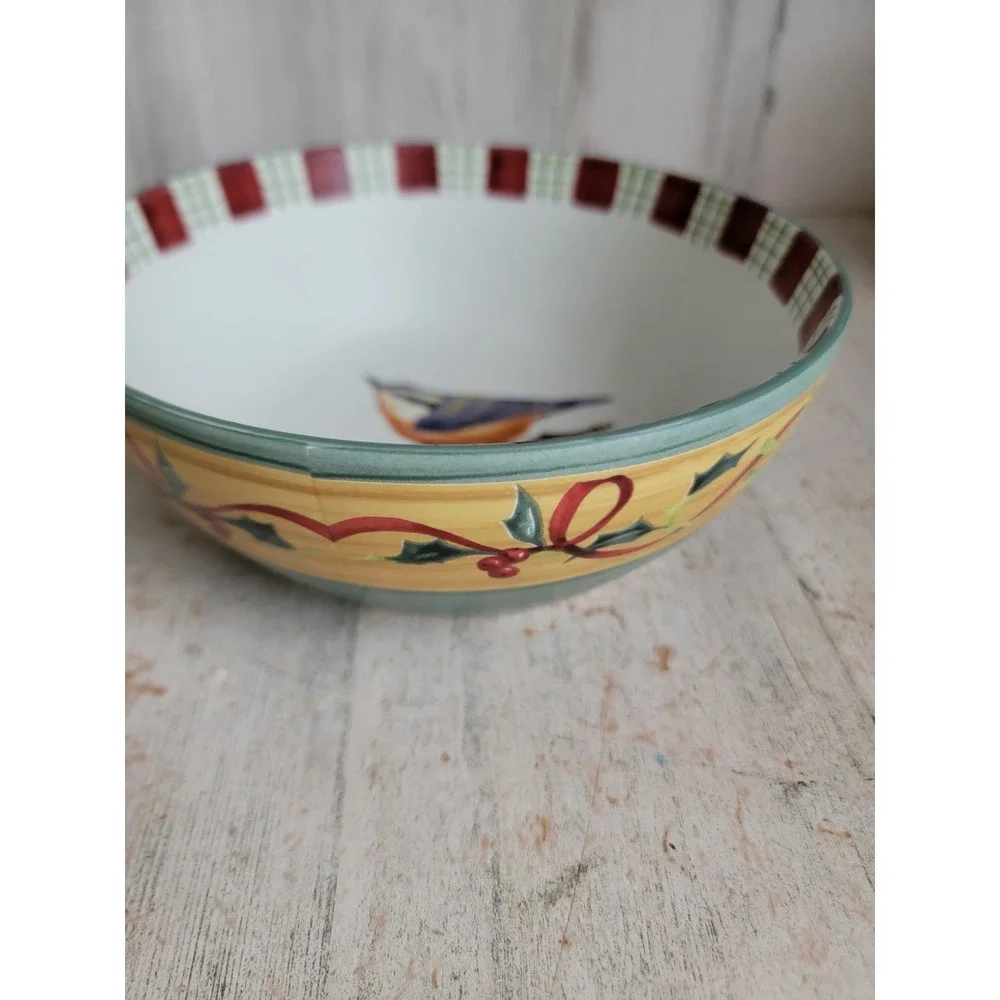 Lenox winter greetings everyday nuthatch bird bowl kitchen Xmas home